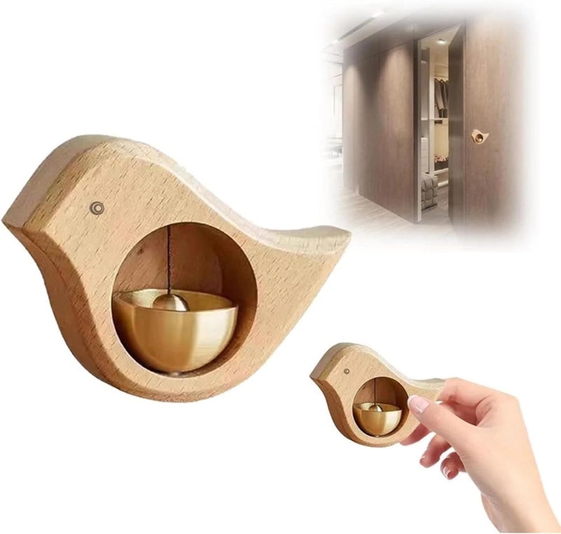 Shopkeepers Bell for Door Opening, Magnetic Wood Doorbell, Wind Chime for Door, Store, Refrigerator, Porch, Garden, Entrance, Restaurant, Office, Housewarming Gift (Fortunate Bird-Shaped)